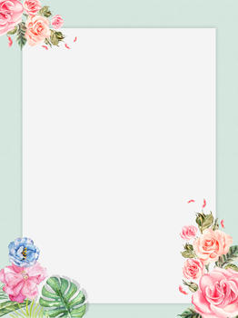 蓝色线框花卉背景图片素材免费下载