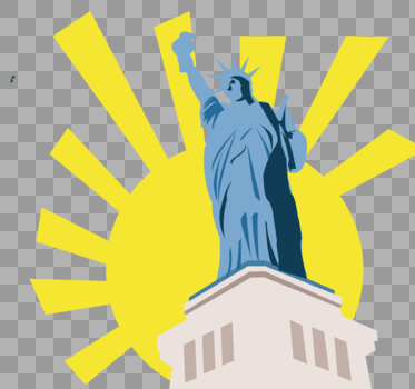美国胜利女神旅游建筑雕塑世界地标光芒元素图片素材免费下载