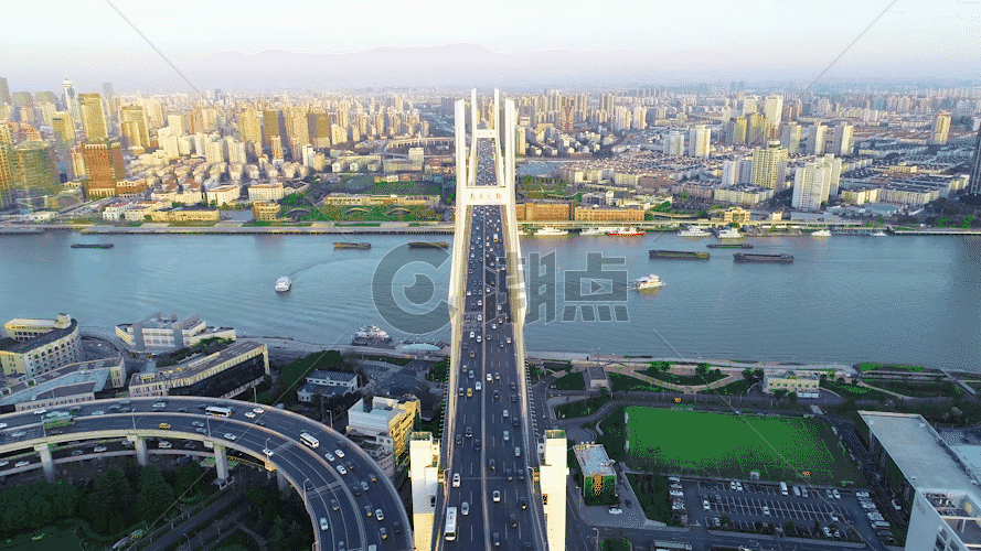 南浦大桥航拍车流GIF图片素材免费下载