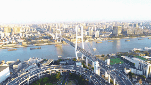 上海南浦大桥航拍GIF图片素材免费下载