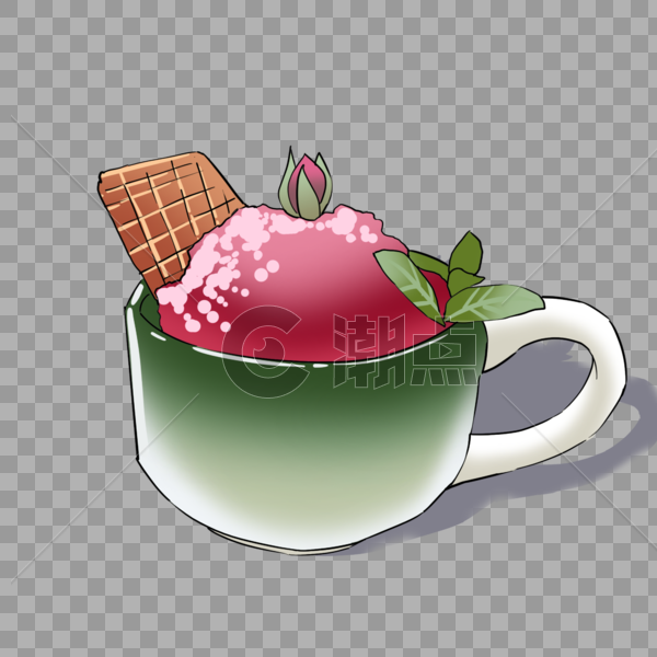 粉色草莓冰糕图片素材免费下载