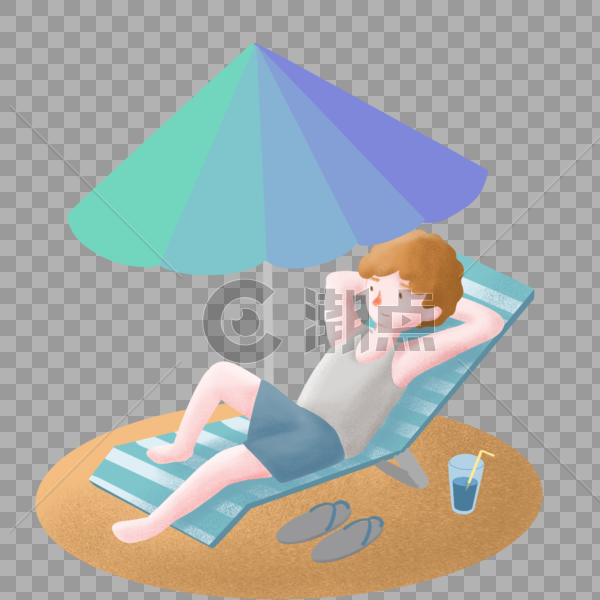沙滩太阳伞和我图片素材免费下载