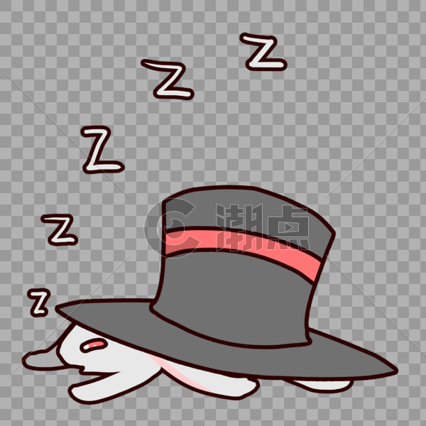 兔子帽卡通睡觉表情包图片素材免费下载