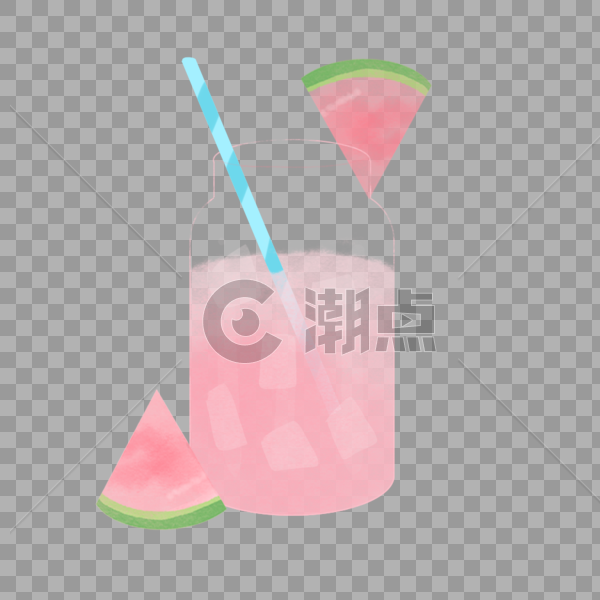 夏日冷饮系列之西瓜汁图片素材免费下载