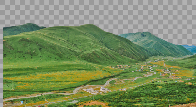 甘孜金马草原的雨季风景图片素材免费下载