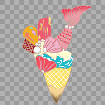 可爱手绘夏天冰淇凌图片素材免费下载