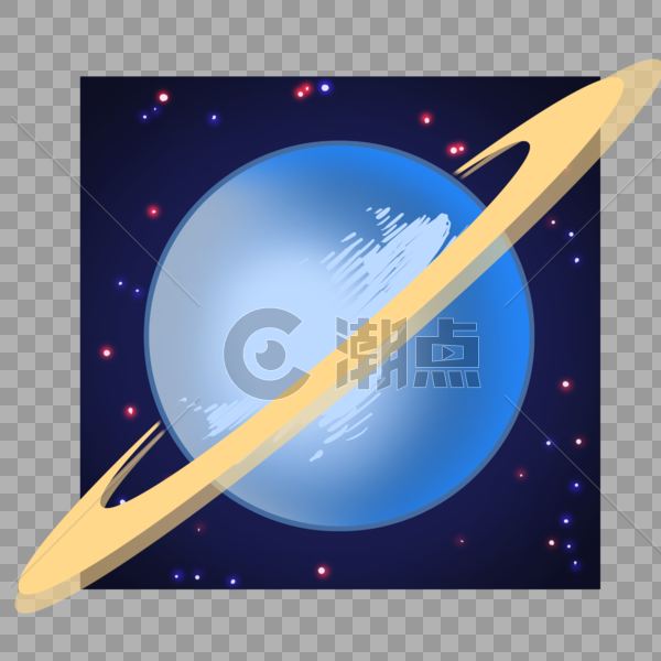 带光环的蓝色行星图片素材免费下载
