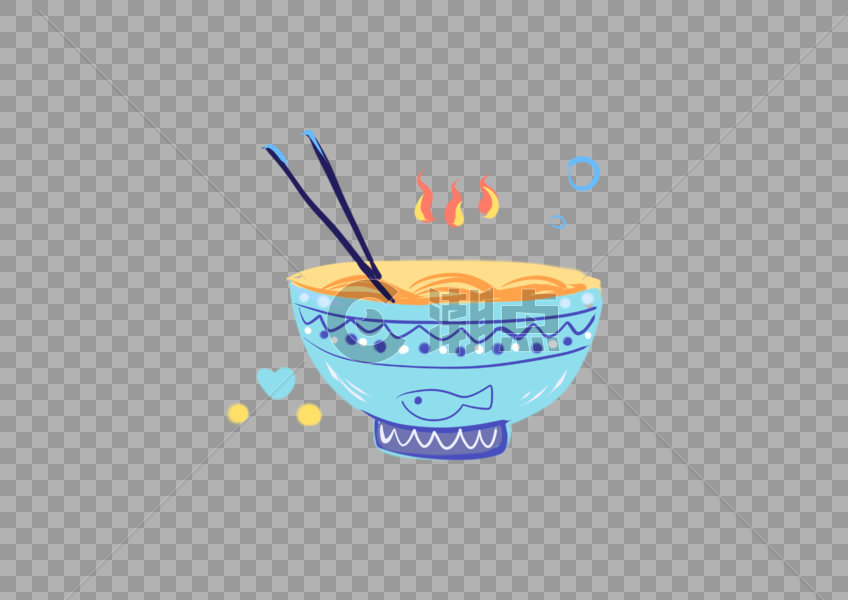 可爱卡通手绘面食碗筷儿童节食物图片素材免费下载