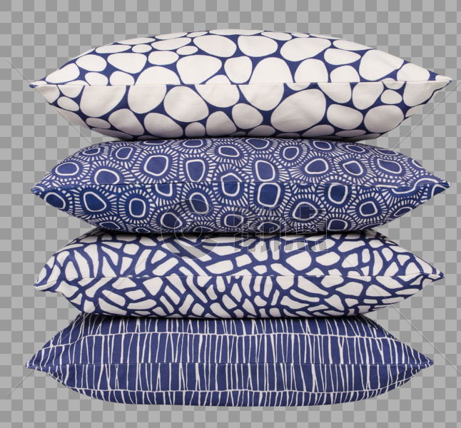 青色枕头组合2图片素材免费下载