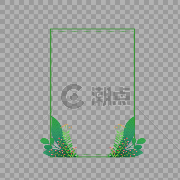 绿色植物边框图片素材免费下载