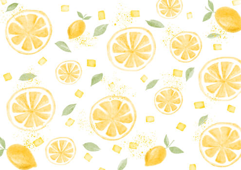 水彩森系柠檬背景图片素材免费下载