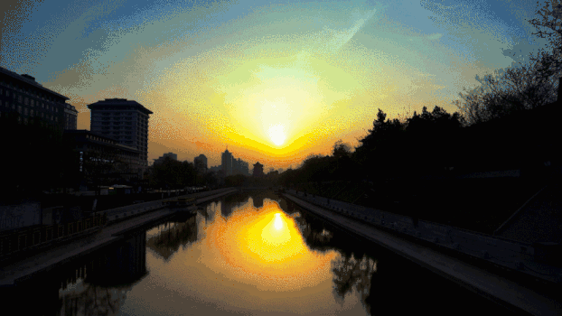 城市夕阳延时素材GIF图片素材免费下载
