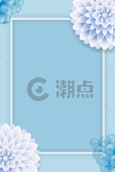 蓝色花卉背景图片素材免费下载