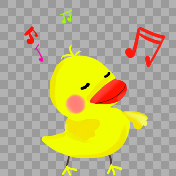 听音乐跳舞的黄鸭图片素材免费下载