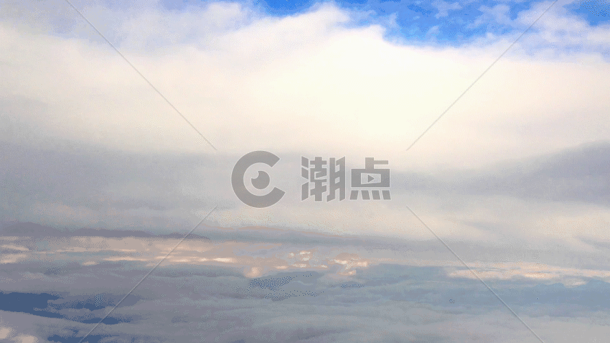 蓝色天空上的白云GIF图片素材免费下载