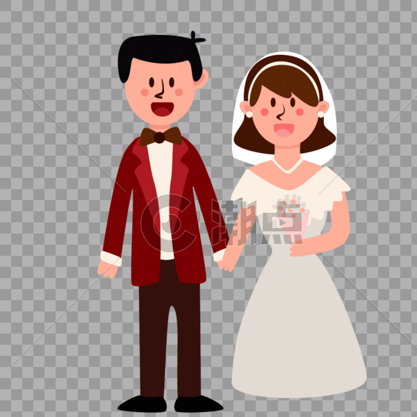 卡通人物结婚装饰图片素材免费下载