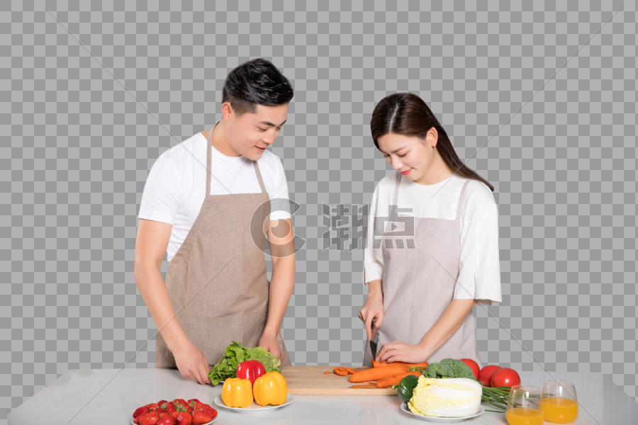 丈夫和妻子做饭图片素材免费下载