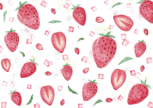 水彩森系草莓背景图片素材免费下载
