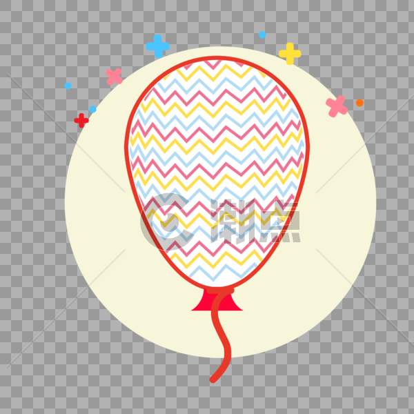 彩色条纹气球图片素材免费下载