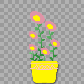 黄色花瓶植物花朵图片素材免费下载