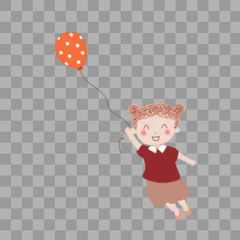 追着气球的小女孩图片素材免费下载