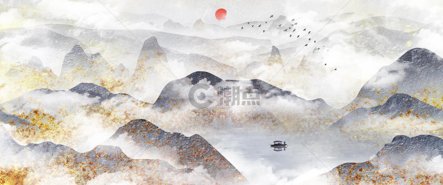 新中式山水画图片素材免费下载