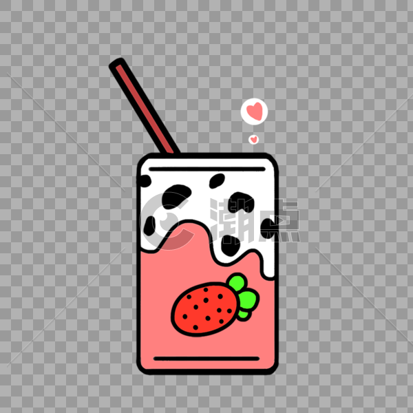 夏日饮品草莓牛奶饮料图片素材免费下载