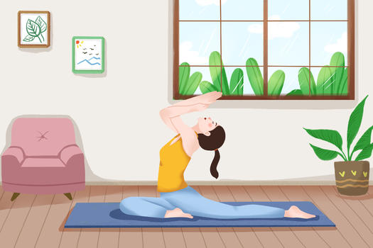 室内练习瑜伽图片素材免费下载