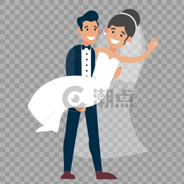 卡通情侣结婚装饰素材图案图片素材免费下载