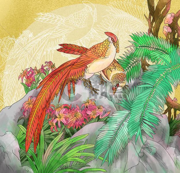 中国风工笔花卉花鸟山鸟图图片素材免费下载