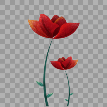 手绘红色花朵图片素材免费下载