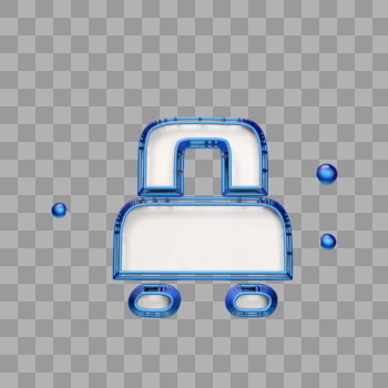 蓝色行李箱立体图标图片素材免费下载