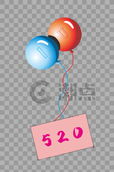 创意情人节气球素材图片素材免费下载