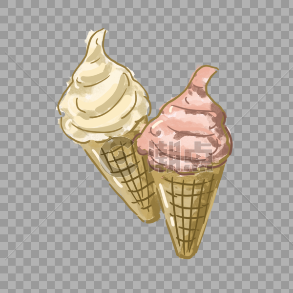 夏季冰淇淋甜筒装饰图片素材免费下载
