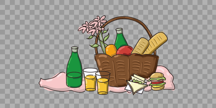 春夏季野餐食物填充装饰图片素材免费下载