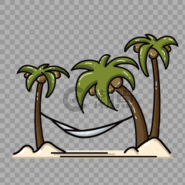夏季海边椰子树装饰图片素材免费下载
