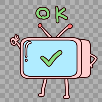 可爱电视OK表情包封面图