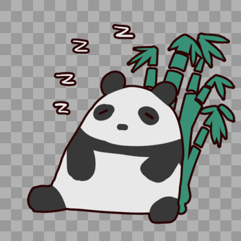 可爱熊猫睡觉表情包图片素材免费下载