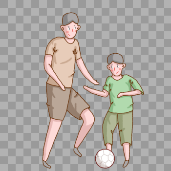 父亲节儿童节爸爸带儿子踢足球图片素材免费下载