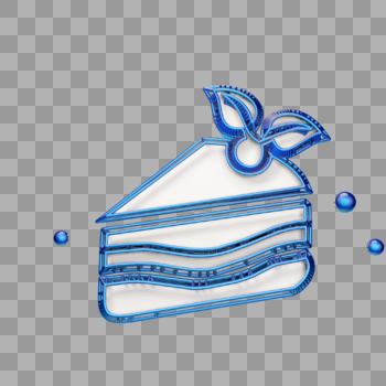 立体蓝色夹心蛋糕图片素材免费下载