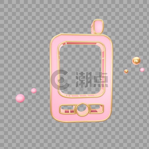 粉色手机立体图标图片素材免费下载