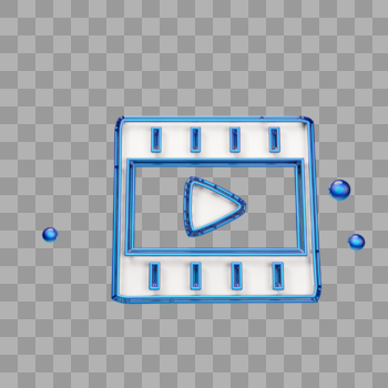 立体蓝色视频图标图片素材免费下载