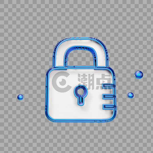 蓝色创意锁子图标图片素材免费下载