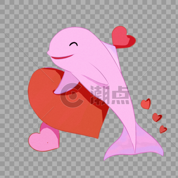 情人节海豚图片素材免费下载