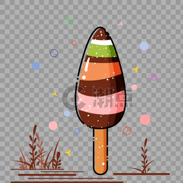 简约彩色几何冰淇淋图片素材免费下载