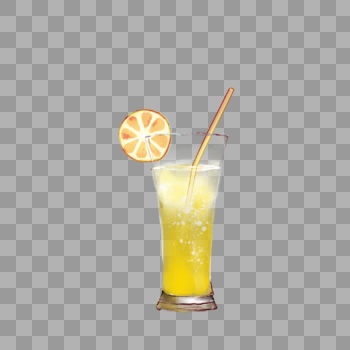 水彩冰饮橙汁图片素材免费下载