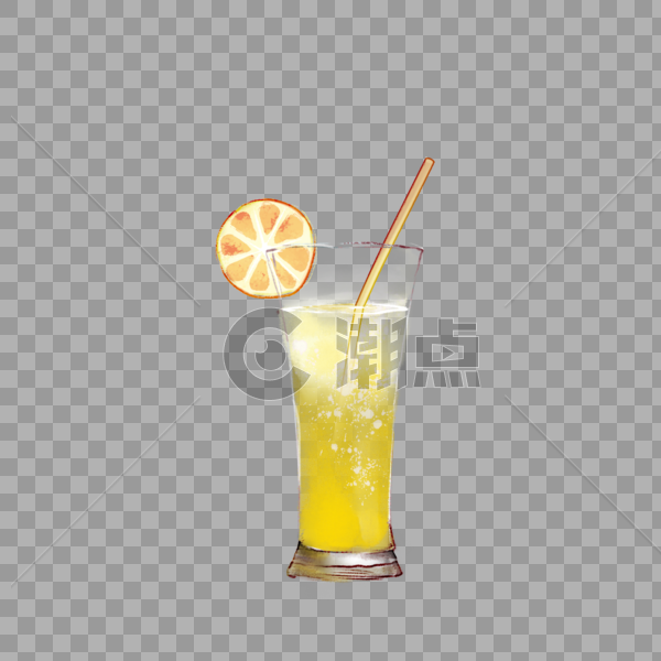 水彩冰饮橙汁图片素材免费下载