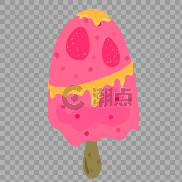 夏天冰淇淋草莓冰棒图片素材免费下载