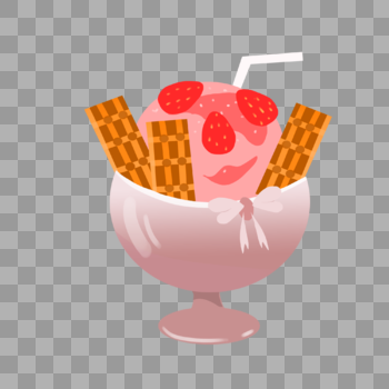 大碗草莓冰淇淋图片素材免费下载