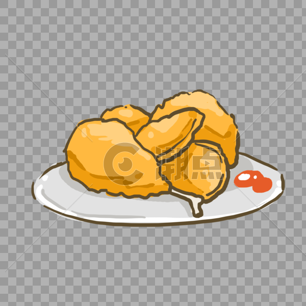 炸鸡鸡翅鸡腿美味食物油炸食品卡通图片素材免费下载